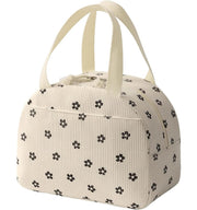 Corduroy Insulated Lunch Bag – Reusable Thermal Tote for Office, Picnic & Travel