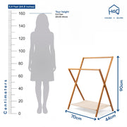 Bamboo Folding Clothes Rack - Beige