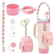 7 PCS Cup Accessories Set | Tumbler Accessories for 30oz & 40oz | Silicone Boot, Handle Strap, Coin Purse & Straw Covers(Tumbler Not Included)