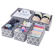 Set of 6 Foldable Storage Box Drawer Divider Organizer Basket Bins