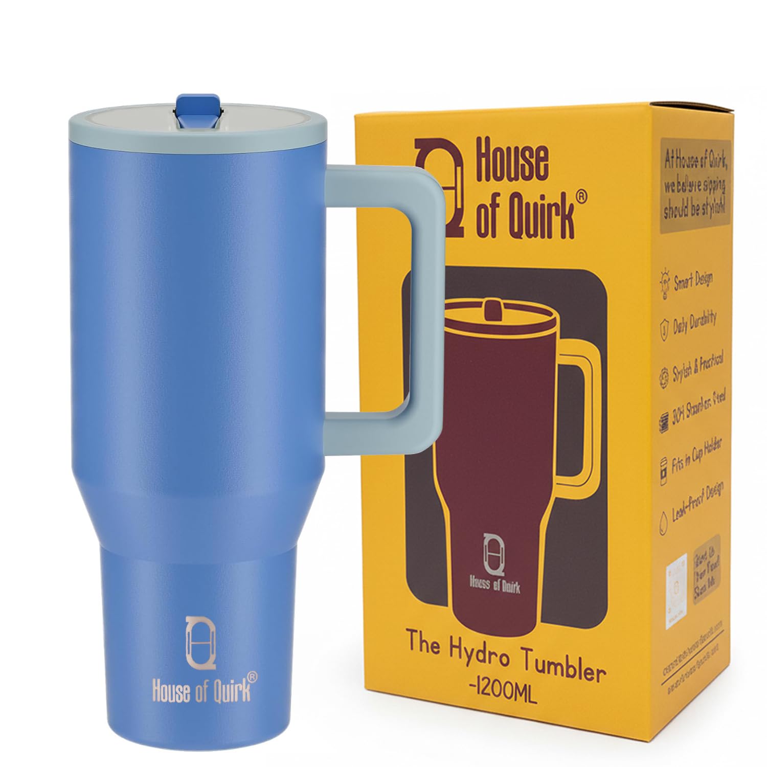 1200ML Tumbler with Handle & Simple Flip Straw