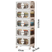 Storage Box Wardrobe with Wheels (45cm, White)