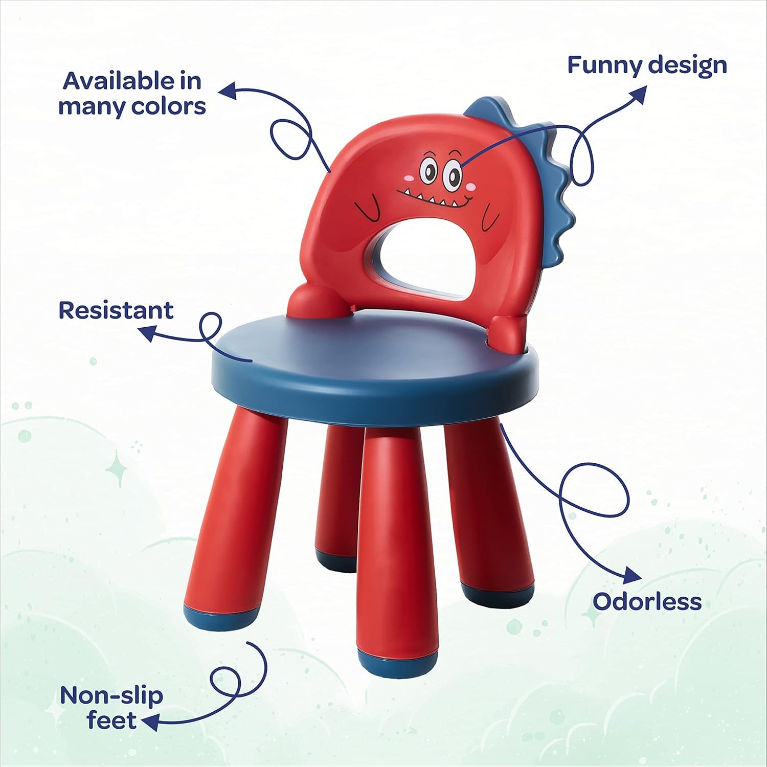 Detachable Baby Chair, Adjustable Backrest, Compact Chair & Stool for Toddlers