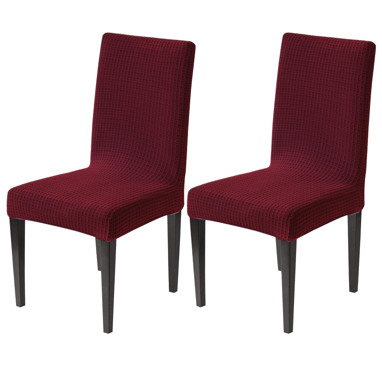 Decorative Dining Chair Cover – 220 GSM Stretch Jacquard Fabric (Maroon)