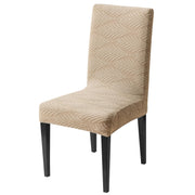 Modern Stretch Chair Cover – 220 GSM Jacquard Fabric (Khaki)
