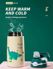 QUIRKPOP 400ml 316 Stainless Steel Kids Bottle – Duckbill Straw & Lockable Lid