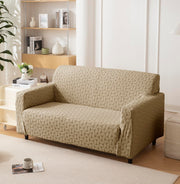 Jacquard Fabric Texture Sofa Cover 220 GSM Sofa Slipcover-Camel