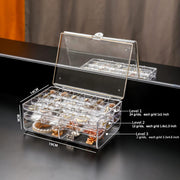 3 Layer Acrylic Storage Box Multi Layer Jewelry Organizer- Pink