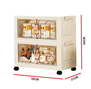 Storage Cabinet with Wheels, Rolling Organizer for Home ( 55CM, Cream)