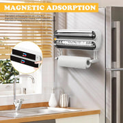 3-in-1 Magnetic Wrap Dispenser & Cutter Towel Organizer