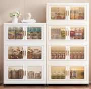Foldable Storage Box Cabinet Wardrobe Organizer with Wheels