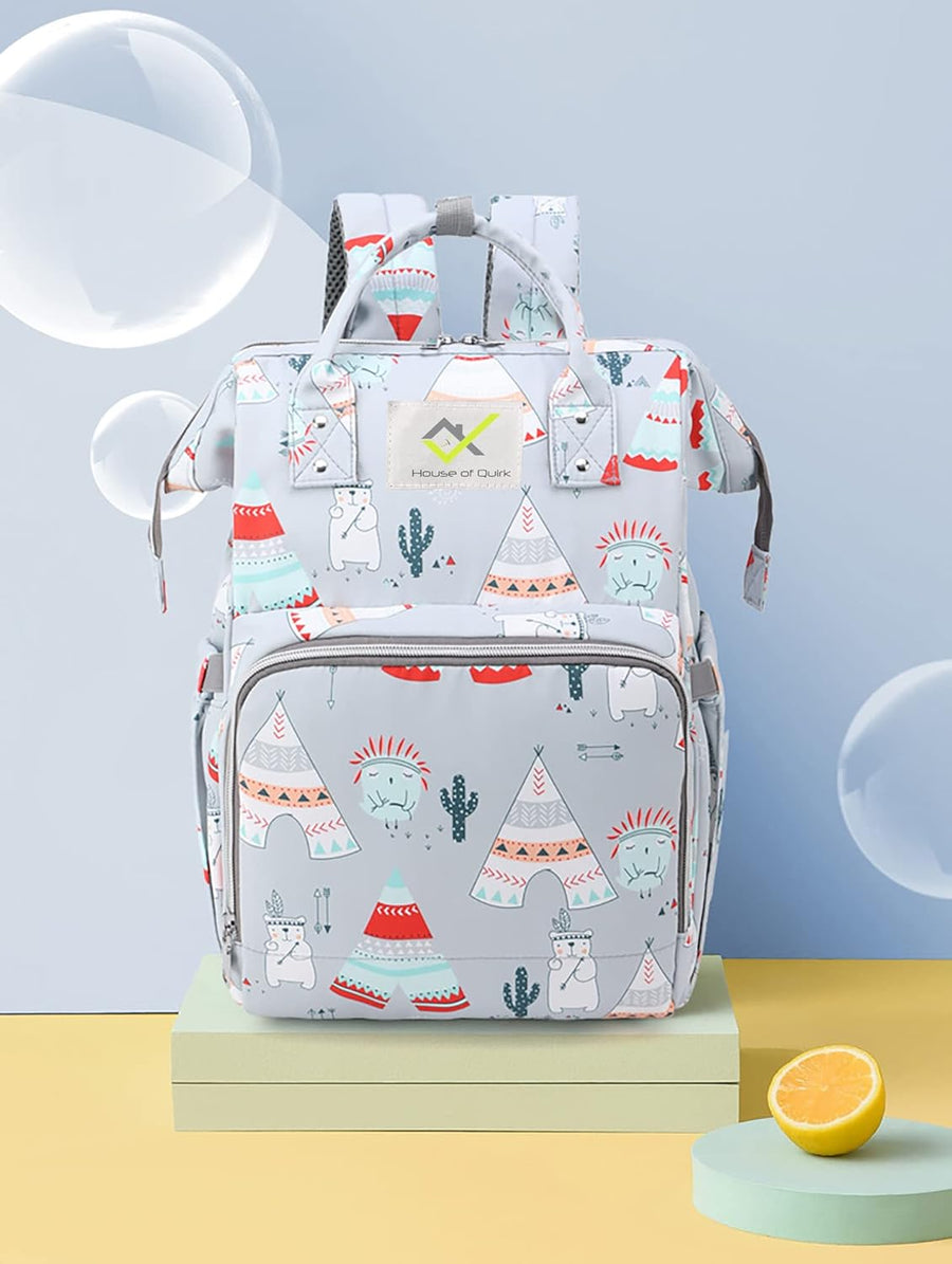 Baby Diaper Bag Maternity Standard Backpack (Grey Winter), 21 Litre