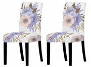 Polyester Spandex Printed Chair Cover Stretch Removable Washable (White Orchid)