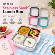 Ben-to-GO 304 Stainless Steel Lunch Box 4 Grid
