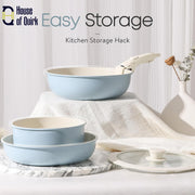 Maifan Stone 5-Piece Nonstick Cookware Set Detachable Handle Induction Safe