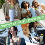 Silicone 10mm Cute Fruit Straw Toppers for Tumblers (5 Pcs) (Tumbler Not Included)