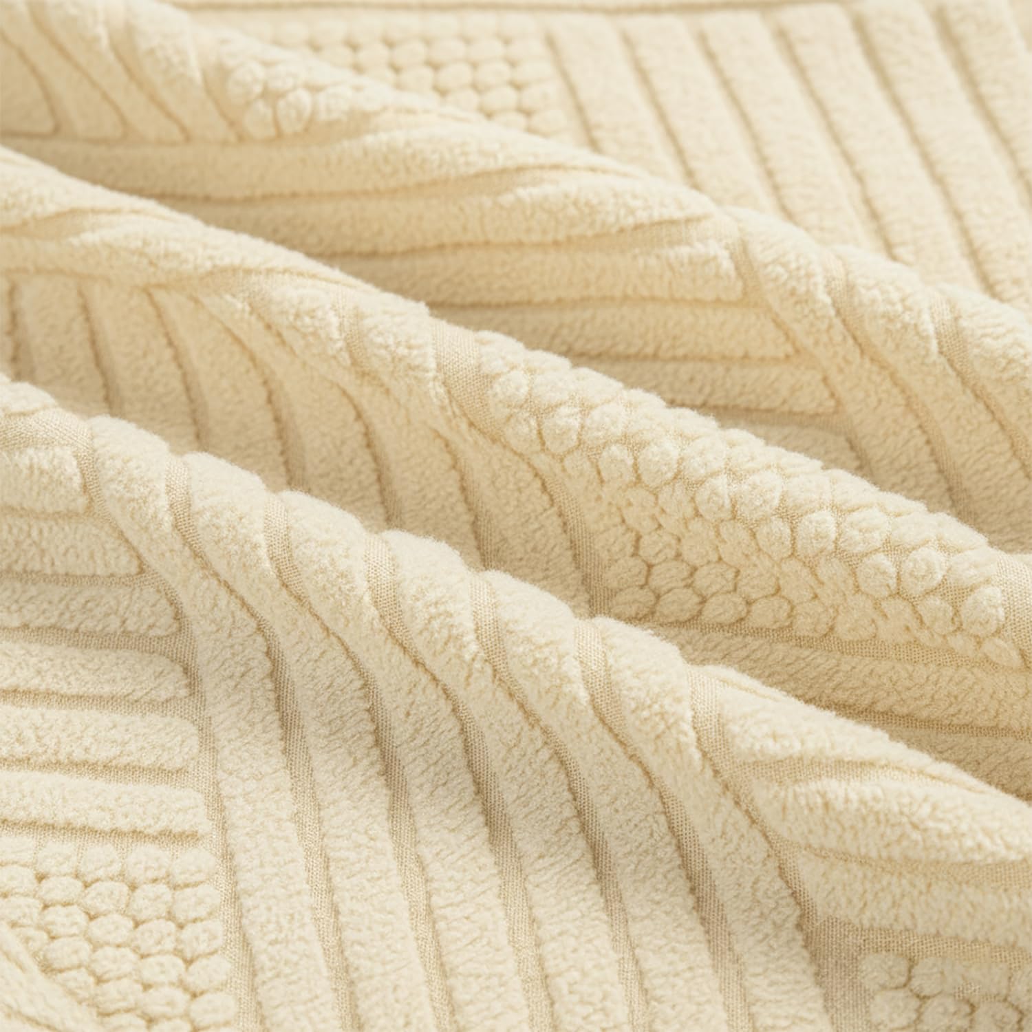 Universal Fit Elegant Jacquard Chair Cover – 220 GSM Stretch Fabric (Beige)