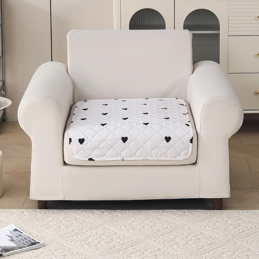 'Gulnaar Series' Printed Quilted Sofa Cover for 1/2/3/4 Seater – Anti-Slip (Mocha Mist)