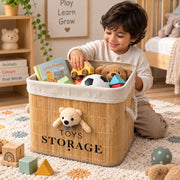 Bamboo Foldable Laundry Basket with Removable Lining - Teddy