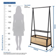 Wooden Floor Standing Clothes Hanger Rack