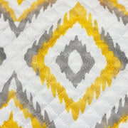 IKATRA Series Quilted Printed Sofa Cover for Indian Sofa Set with Side Pocket (Sunburst)