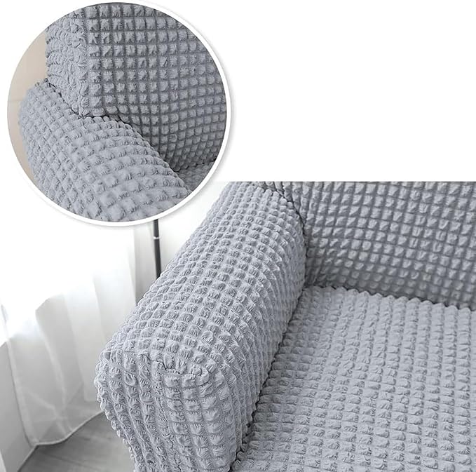 Turkish Bubble Frill 280 GSM Sofa Slipcovers (Smoke)