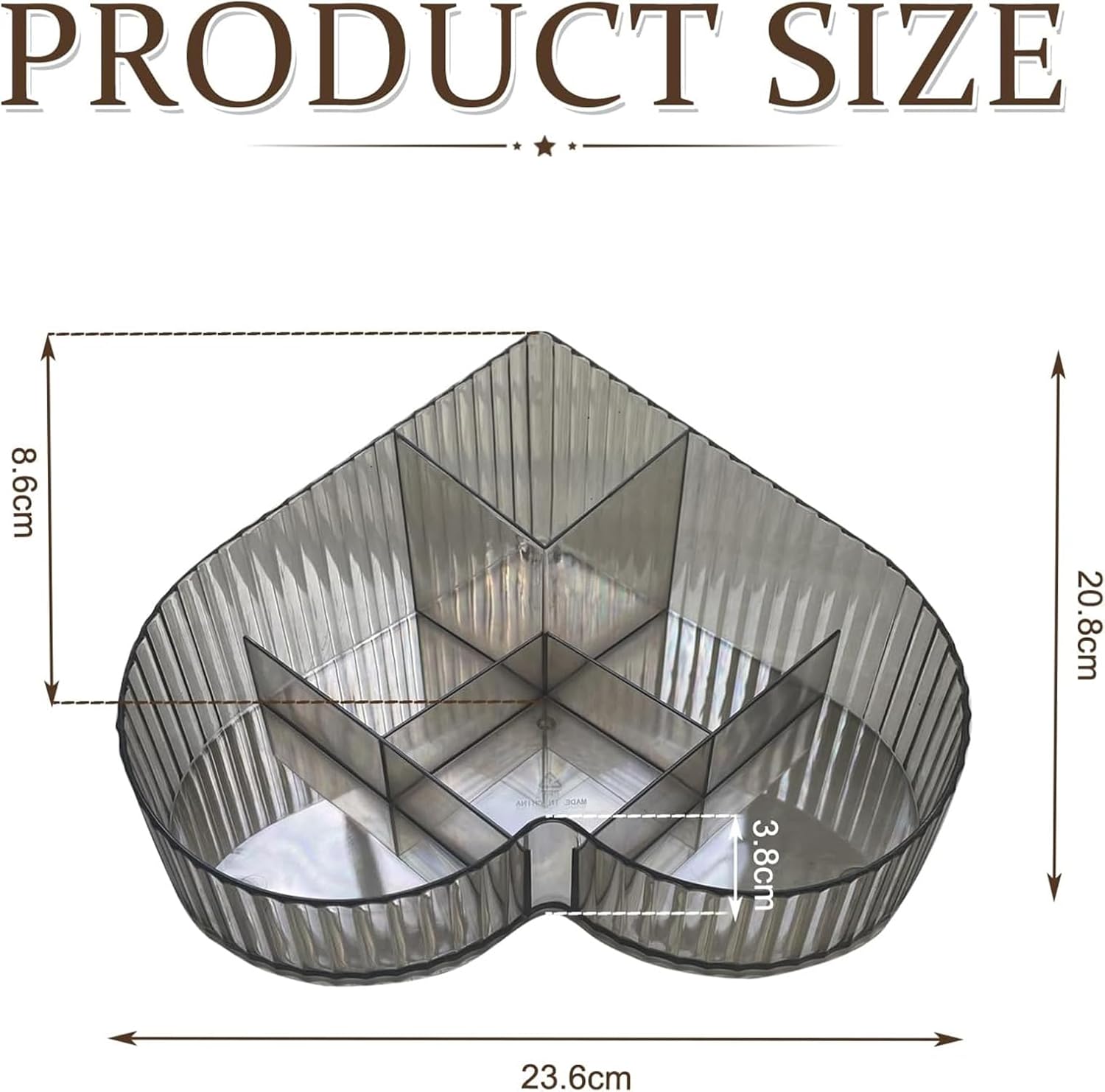 Heart Shape Cosmetic Storage Tray – Makeup Organizer, Large Capacity