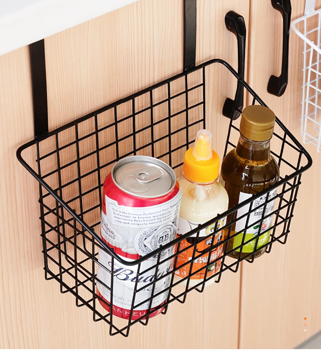 Over Door Hanging Storage Baskets – No-Drill Kitchen & Bathroom Organizer
