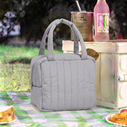 Striped Design Soft Insulated Lunch Bag