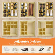 Transparent Storage Box with Wheels & 16 Adjustable Dividers