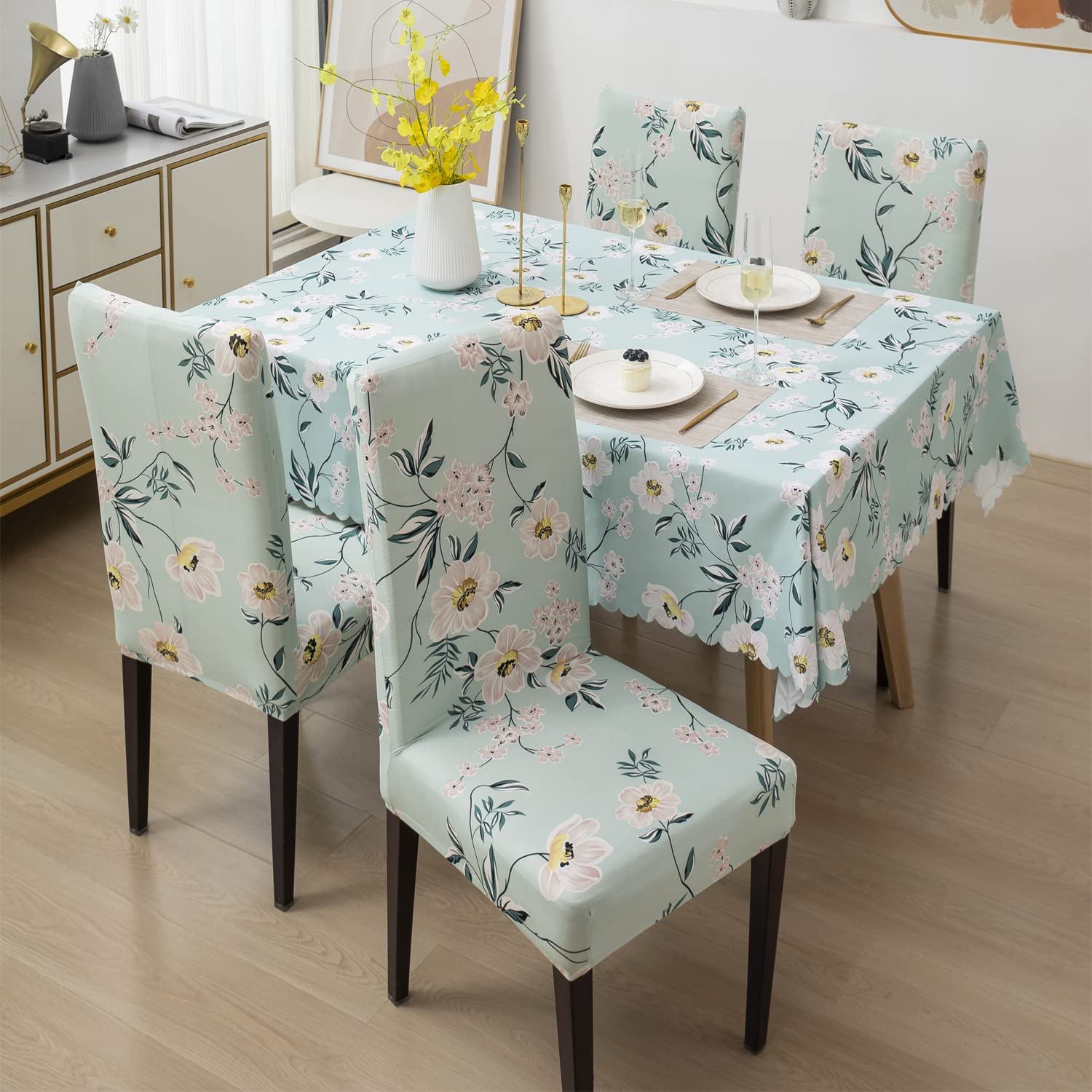 Dining Table Cover waterproof (140X180 CM, 1 Table Cover only)