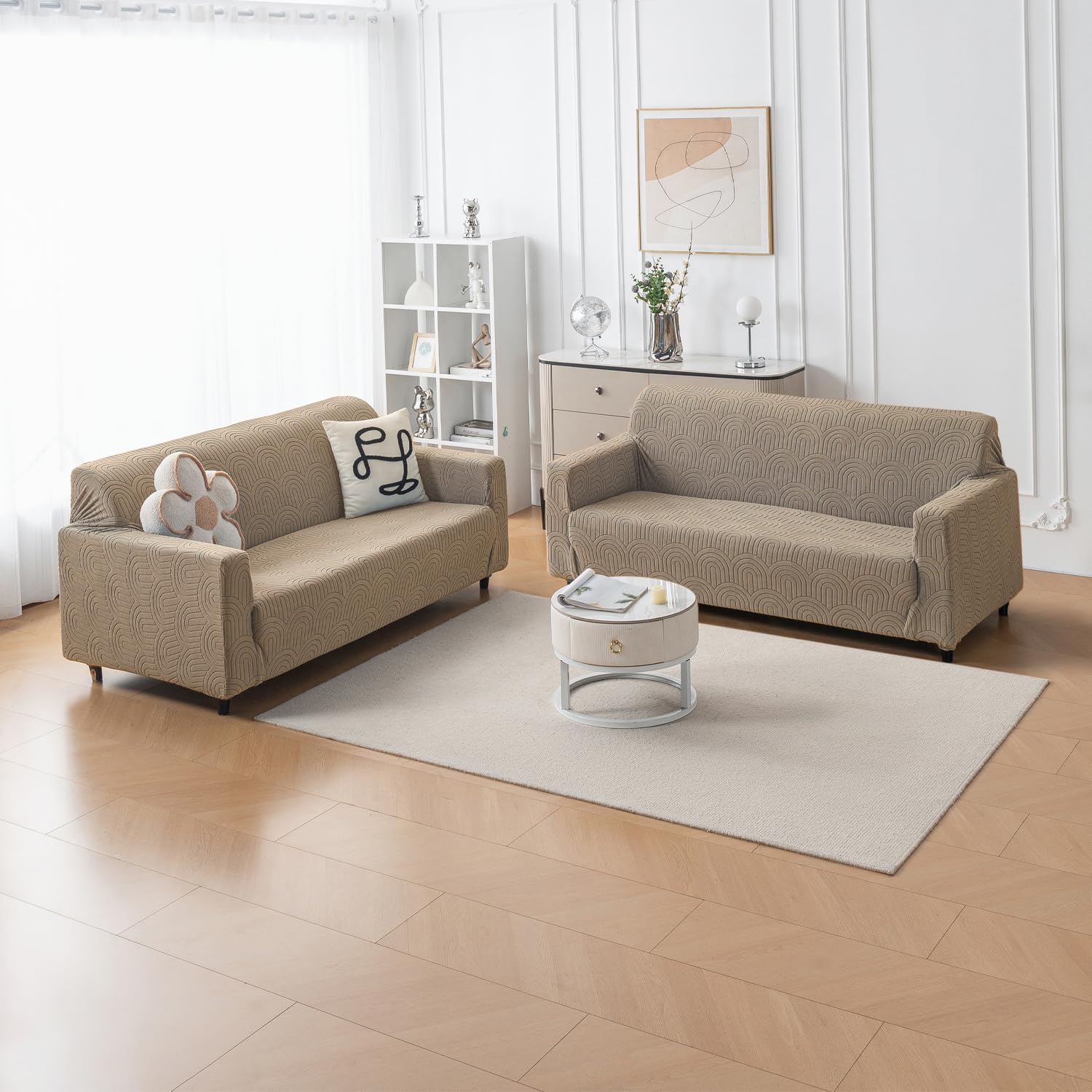 Jacquard 220 GSM Stretchable Sofa Cover (3+1+1)