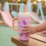 530ML Kids Tumbler Stainless Steel with Handle & Lid