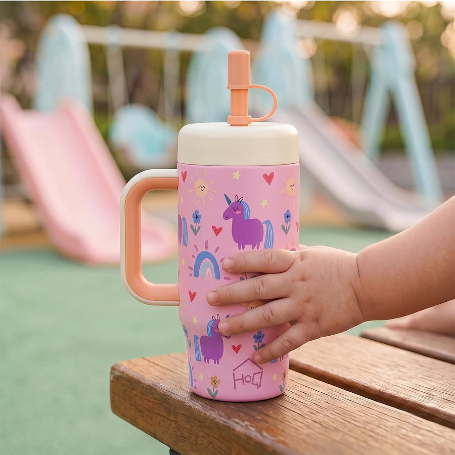 530ML Kids Tumbler Stainless Steel with Handle & Lid