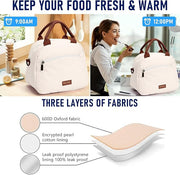 Insulated Lunch Bag for Women, Reusable Tote with Shoulder Strap