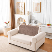 Rabbit Plush Sofa Mat Floral Design - Mocha