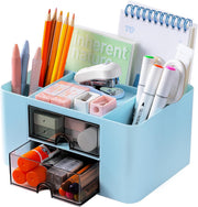 Small Desk Organizer With Drawer With 4 Compartments + 2 Drawer
