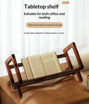 Bamboo Desktop Bookshelf with Acrylic Side Panels