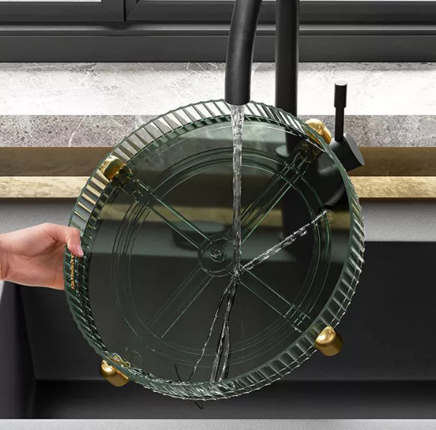 Rotating Storage Spinner Kitchen Food Spices Rack (Grey)