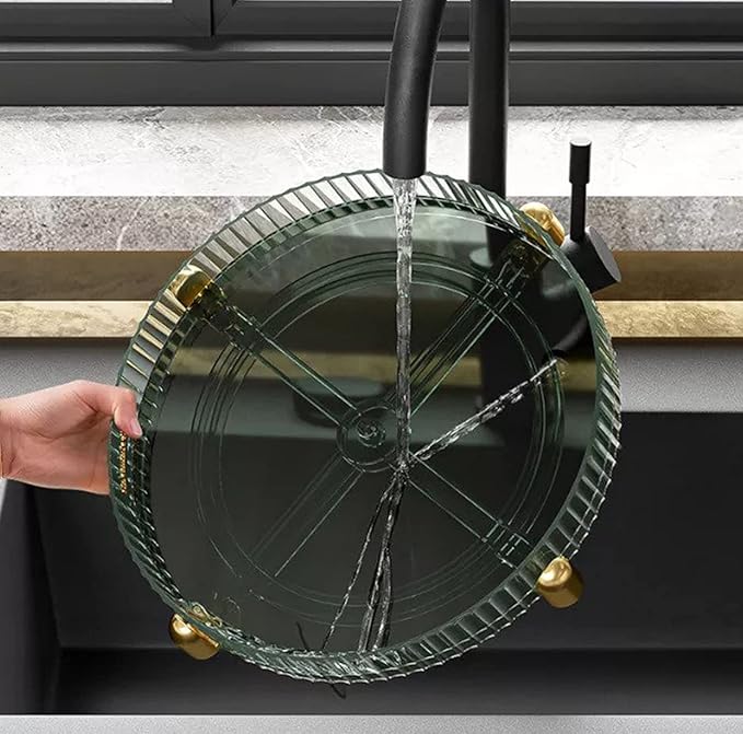 Plastic Turntable Cabinet Organizer,Rotating Storage (Green, Medium)