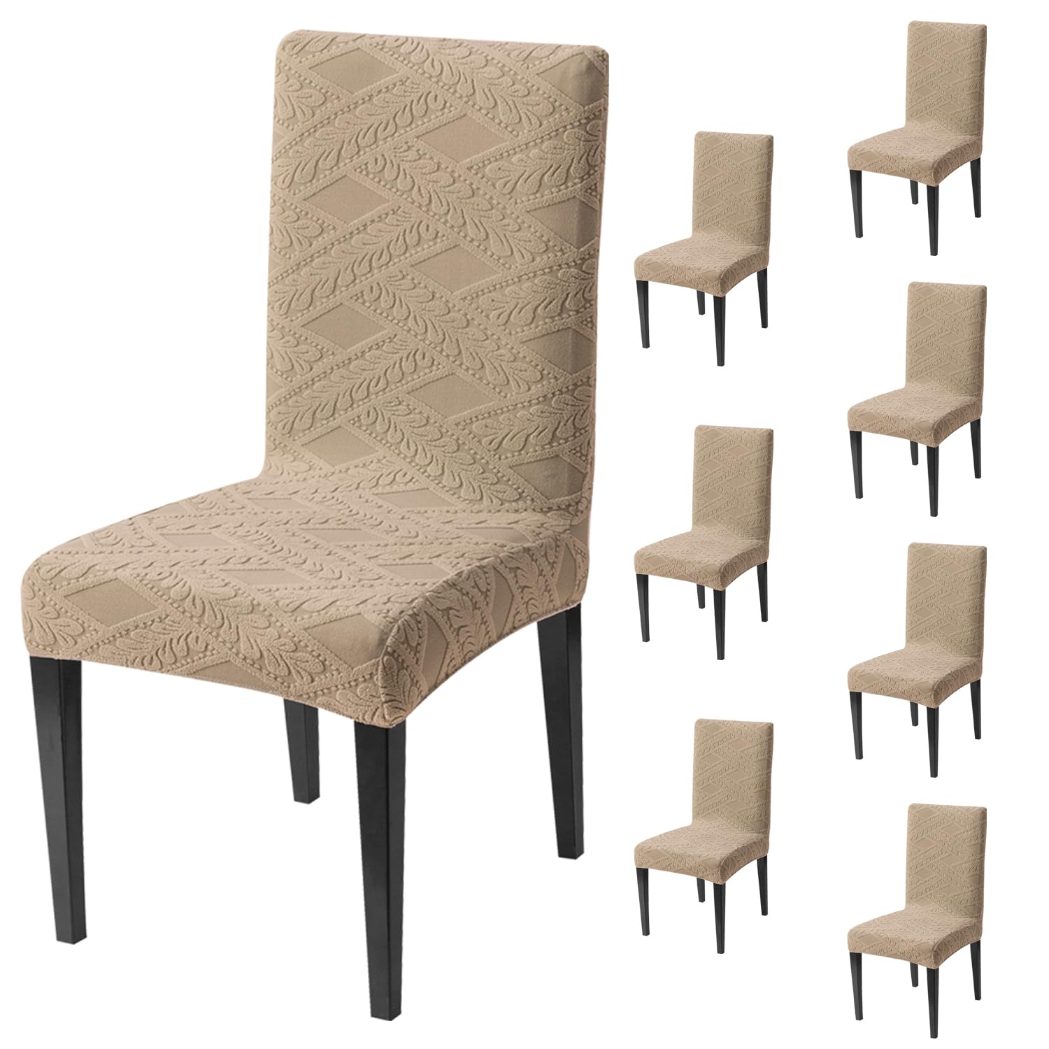 Stretchable Jacquard Chair Cover – 220 GSM- Khaki