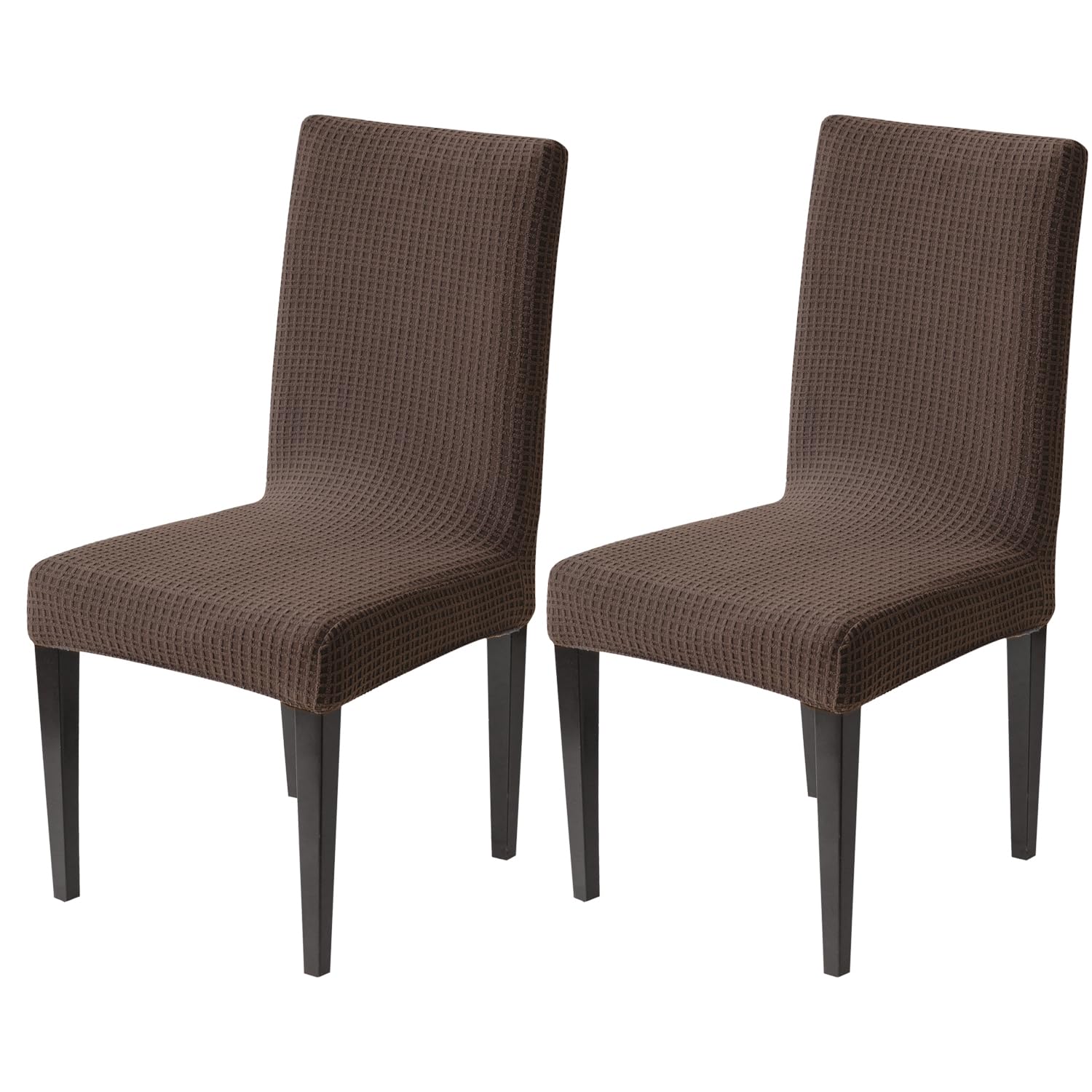 Decorative Dining Chair Cover – 220 GSM Stretch Jacquard Fabric (Brown)