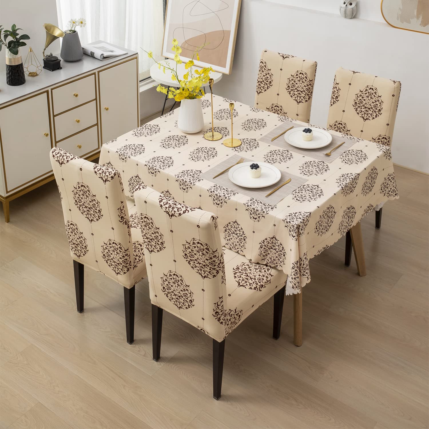 Dining Table Cover waterproof (140X180 CM, 1 Table Cover only)