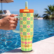 1200ML Stainless Steel Tumbler with Handle & Pop-Up Lid (Printed)