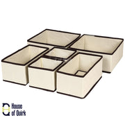 Set of 6 Foldable Storage Box Drawer Divider Organizer Basket Bins