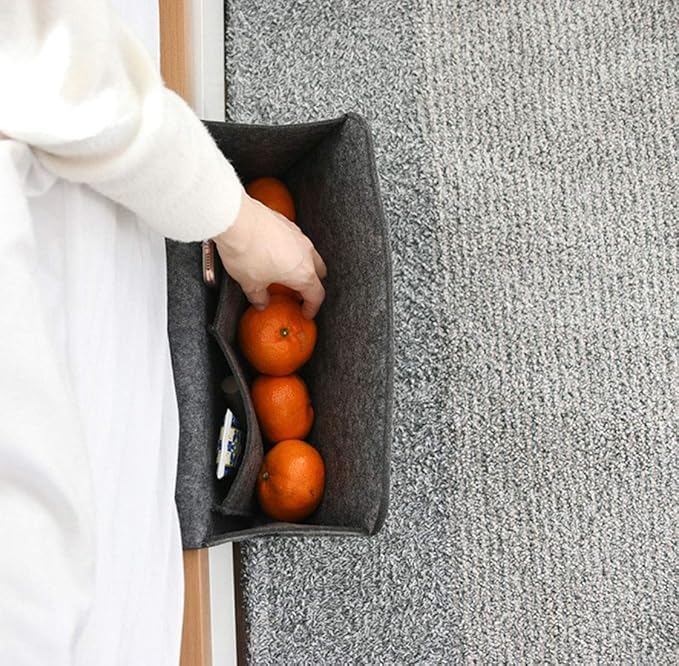 Bedside Caddy Bed Hanging Organizer (32 cm x 1.5 cm x 21 cm, Grey)