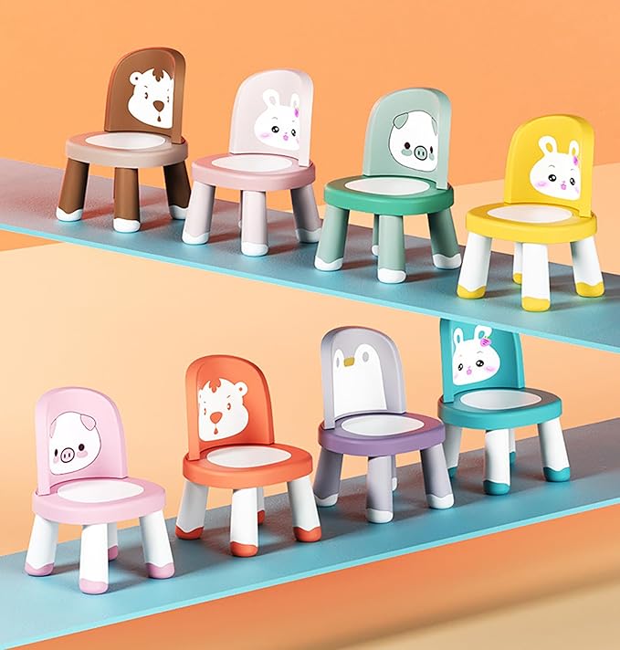 Detachable Baby Chair - Adjustable Plastic Backrest Chair & Stool for Toddlers