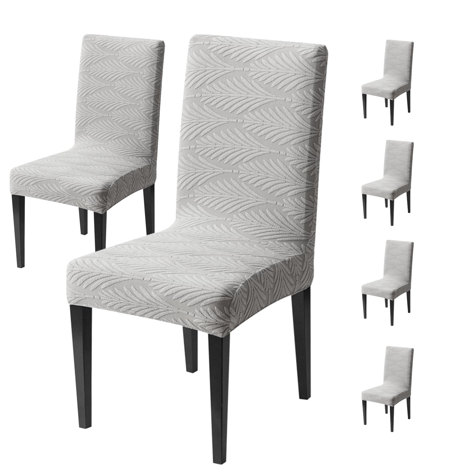 Universal Fit Modern Stretch Chair Cover – 220 GSM Jacquard Fabric (Grey)