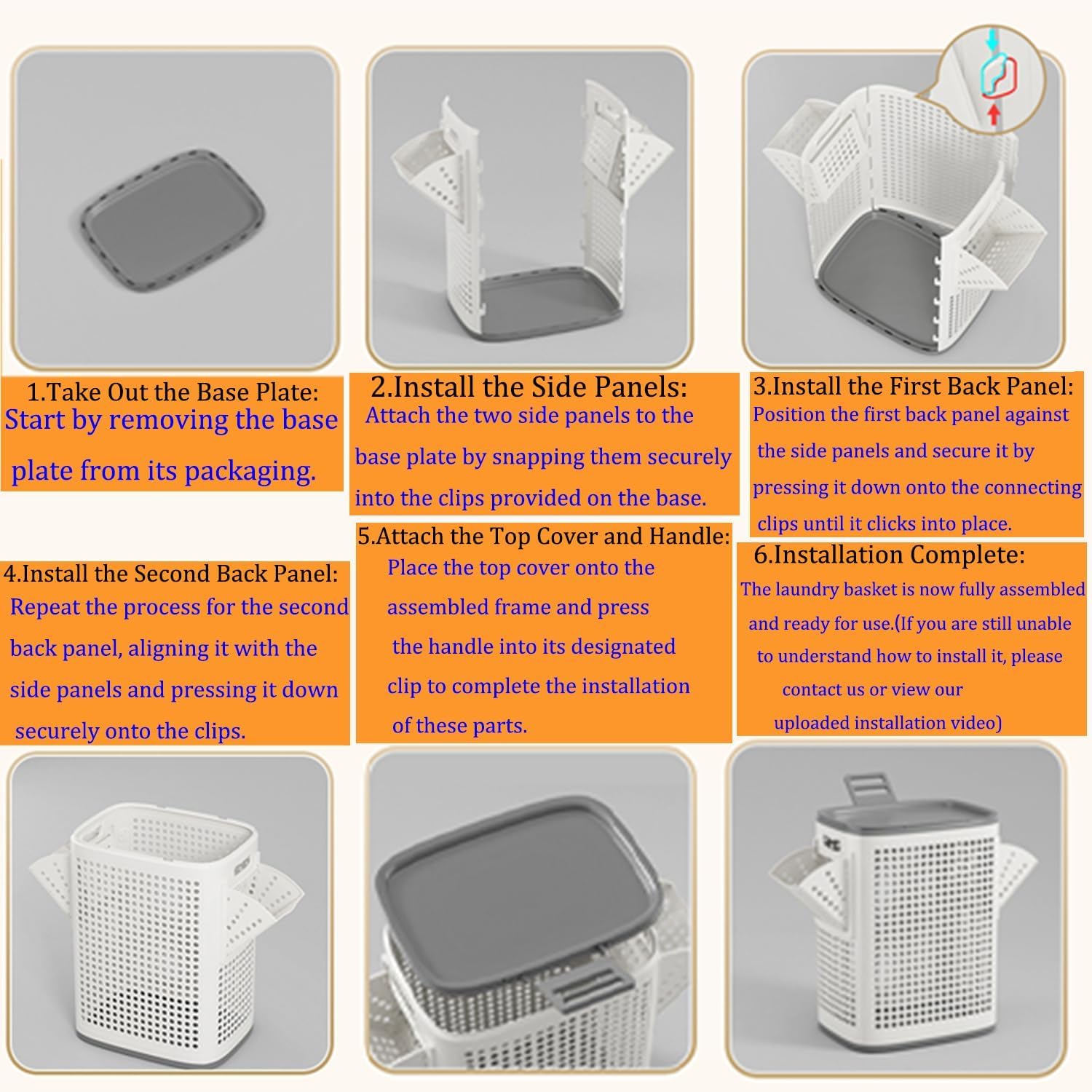 70L Rolling Laundry Hamper with Lid – Large Plastic Basket with Wheels & Handle (White)