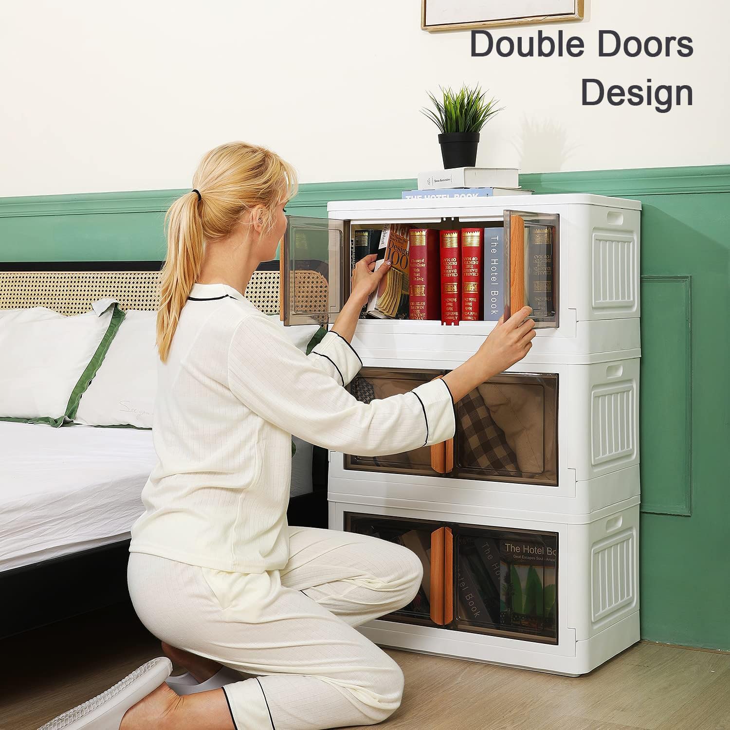 Plastic Storage Bins for Closet Organizers 72Litre (Beige) (Set of 1)